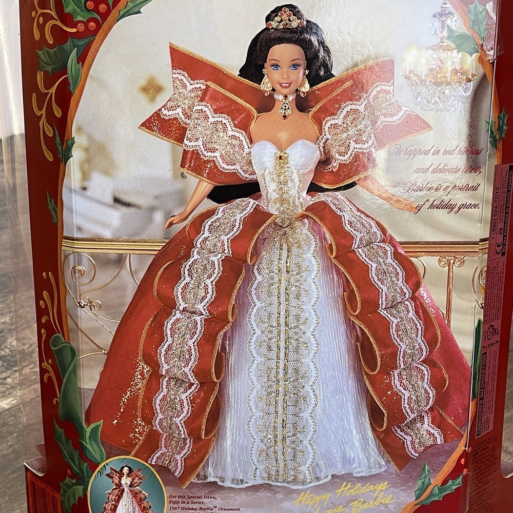 1997 RARE Mattel 10th Anniversary Happy Holidays Special Edition Barbie Misprint